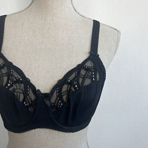 Fantasie BLACK Alex Underwire with Side Support Bra Size 32DD Lace Coquette NWT - Picture 9 of 12